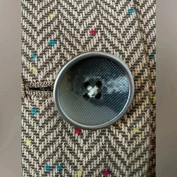 CAbi Brown Tweed Herringbone Penny Blazer Jacket Pockets Sz M - Picture 7 of 11